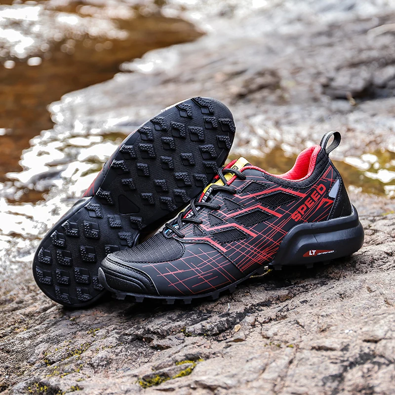 JIEMIAO Men Trail Running Shoes Non-Slip Breathable Tactical Army Boots Desert Training Sneakers Outdoor Off Road Trekking Shoes