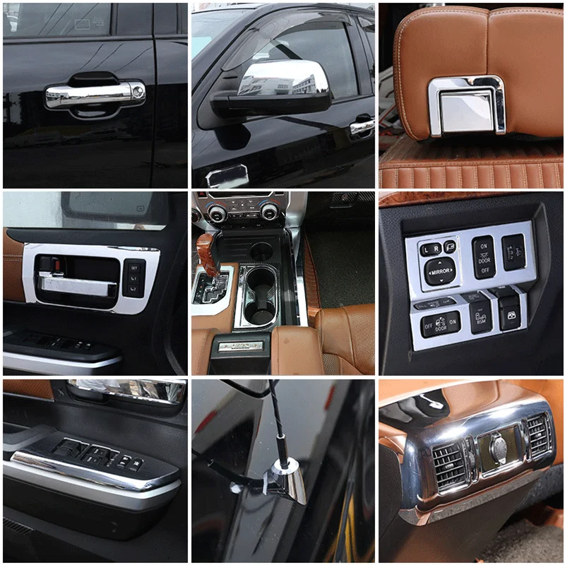

For 2014-2021 Toyota Tundra ABS Car styling Car modification interior trim strip frame cover trim strip Stickers car accessories