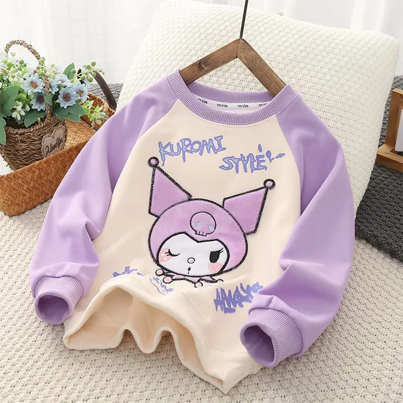

Sanrio Children Kuromi Sweatshirt Suit Anime Figure Spring Autumn Sportswear Coat for Kids Girl Sweet Cartoon Cute Hot New Style
