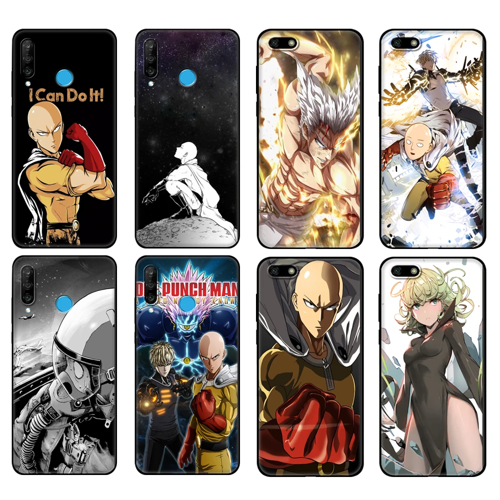 

Черный чехол из ТПУ для Huawei Honor 20 Lite, 10, 10i, 20S, 30S, 30, чехол для Honor 7A 5,45, 7s, 7C 5,7, чехол с аниме One-Punch Man