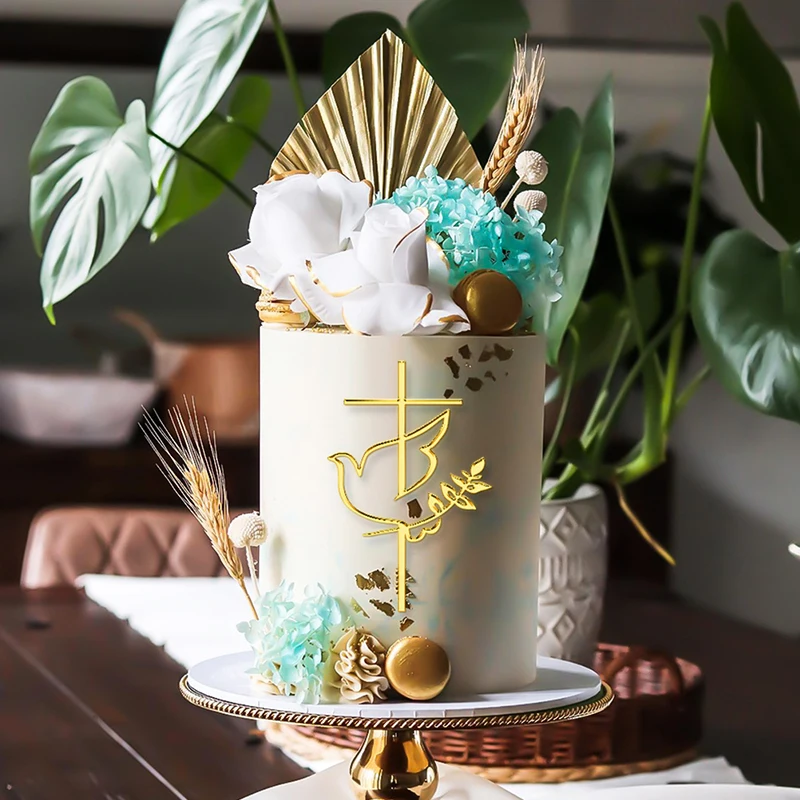 1 шт. топпер с крестом голубя для первого причастия минималистичная акриловая