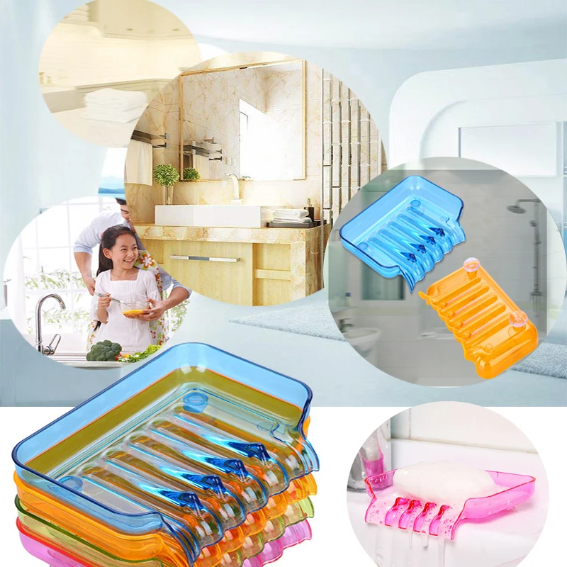 

Suction-free Soap Box Wall Mounted Suction Rack Creative Drainage Single Layer Bath Soap Rack