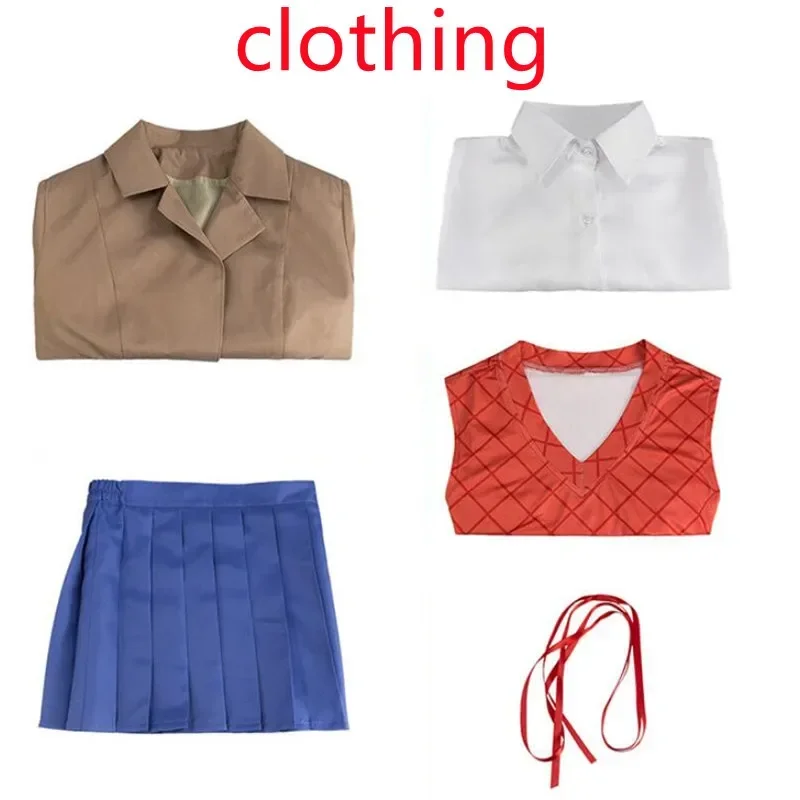 Coslan Game Doki Literature Club Monika Cosplay Sayori Yuri Natsuki Costume Wig Set School Uniform Girl Women Costa