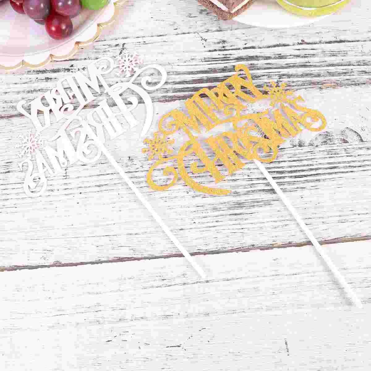 

Christmas Cupcakedecorations Picks Merry Party Topper Glitterletters Birthday Animal Toothpick Holiday Decor Decoration Feet