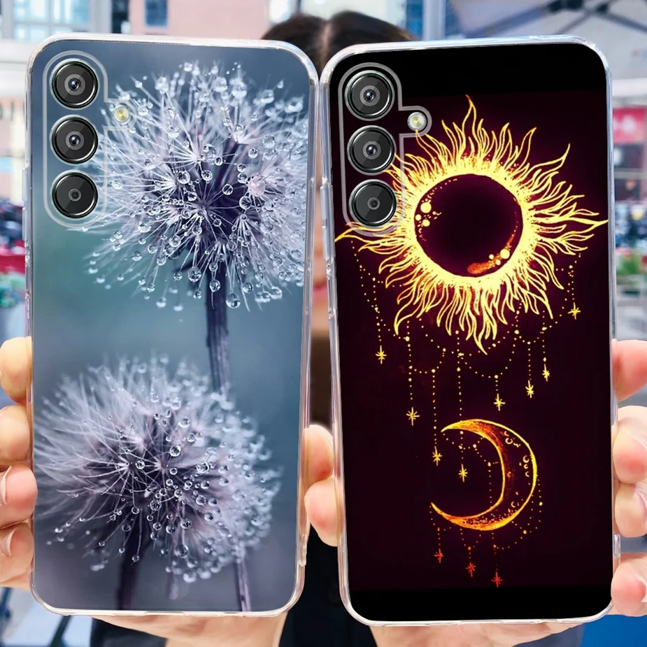 Чехол для Samsung Galaxy M15 Стильный чехол с рисунком прозрачный силиконовый телефона F