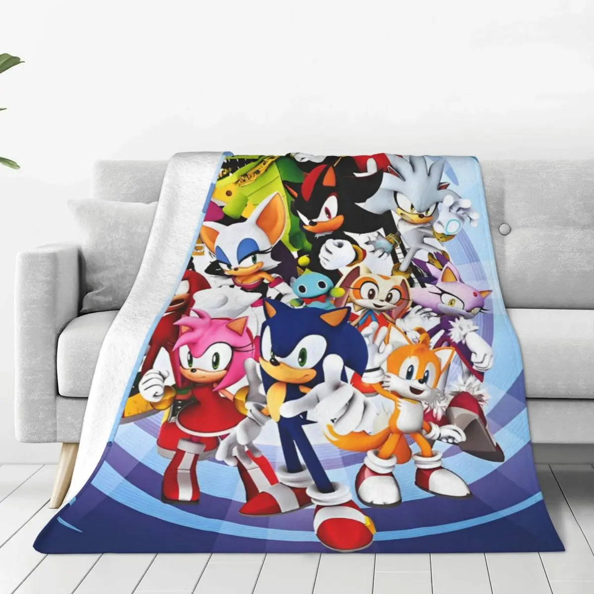 Одеяло S-Sonic в стиле ретро с мультяшными героями японское крутое плюшевое