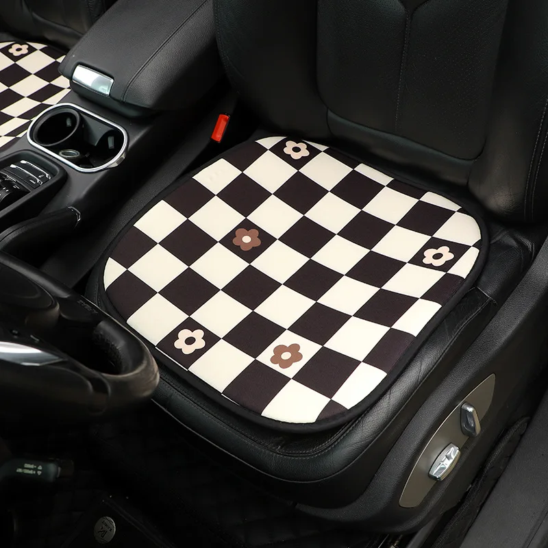 

Car cushion cute plaid flower breathable chair mat summer car cushion custom