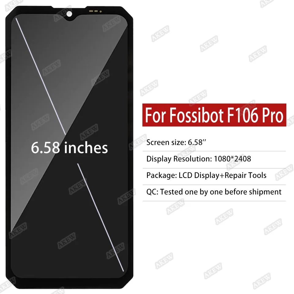 Фото AKEW оригинальный ЖК-дисплей для Fossibot F106 Pro, 100% протестированный сенсорный экран FOSSIBOT F106Pro, замена дигитайзера в сборе №2