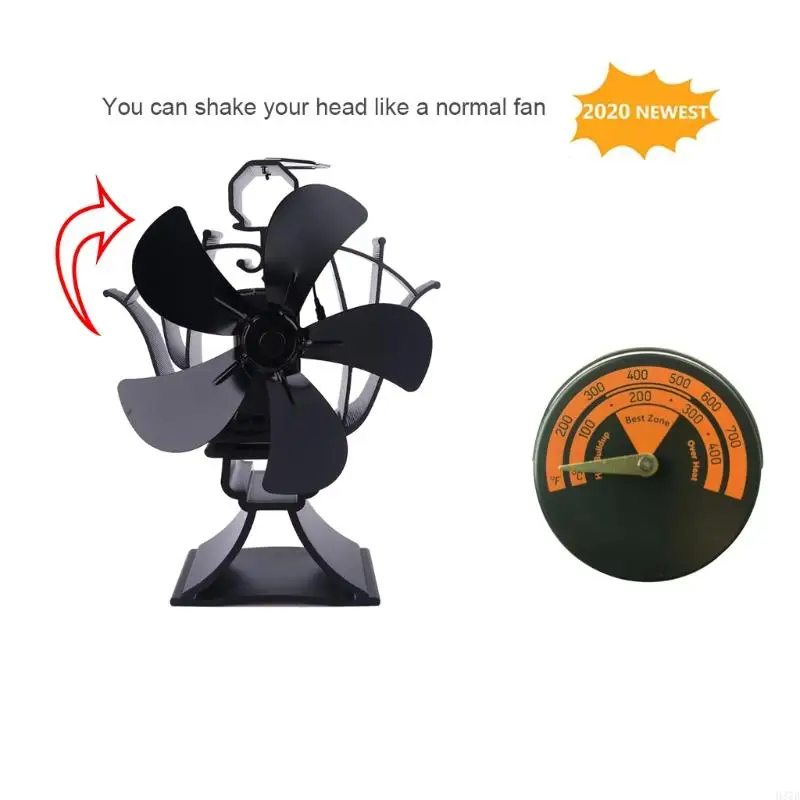 H37D Магнитный вентилятор для камина печь термометр бревен дров горелки печи