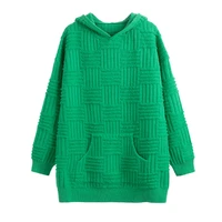 plus size womens bottoming shirt hooded sweater fashion loose acrylic lazy sweater long sleeve knit sweater springautumn