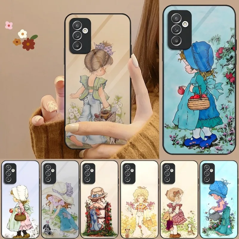 

Lovely Cartoon Sarah Kay Phone Case Tempered Glass For Samsung A12 A21 A20 A31 A10 A32 A51 A40 A22 A71 A72 A52 A30 A50S Cover