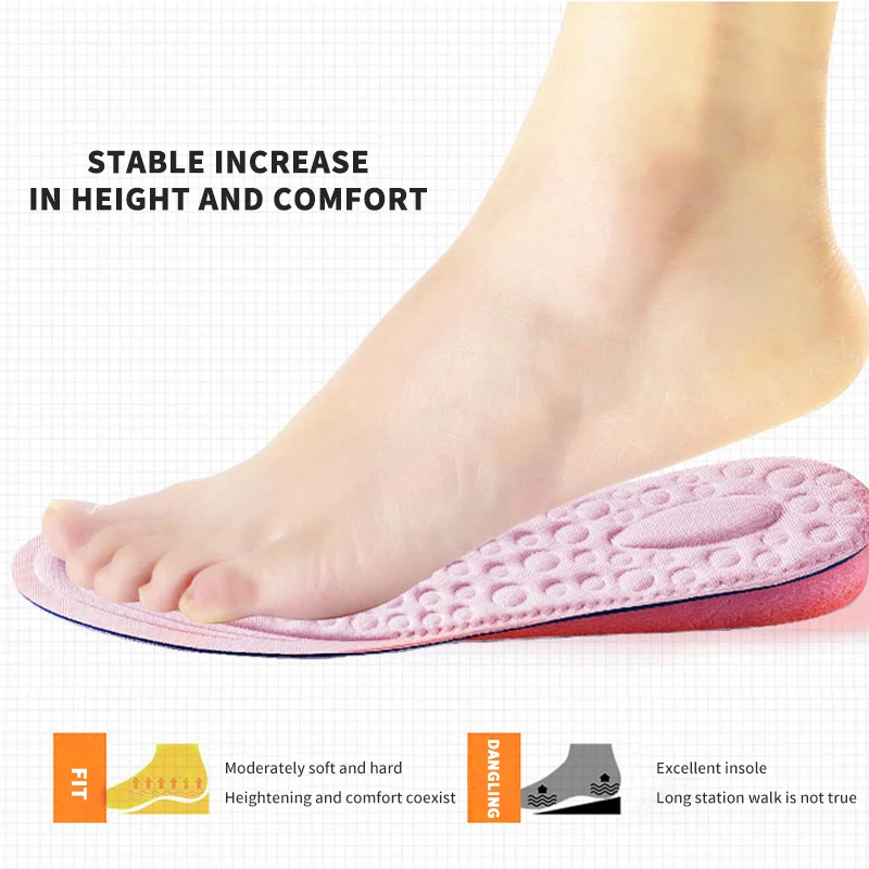 

Women's Men's Height-increasing Insole Invisible Insole Sweat-Absorbing Breathable Arch Support Orthopedic Insole Shock Absorpti