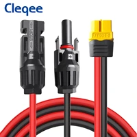 cleqee t10075 xt60 adapter to solar male female connector extension charge cable 12awg 3m wire for portable power station