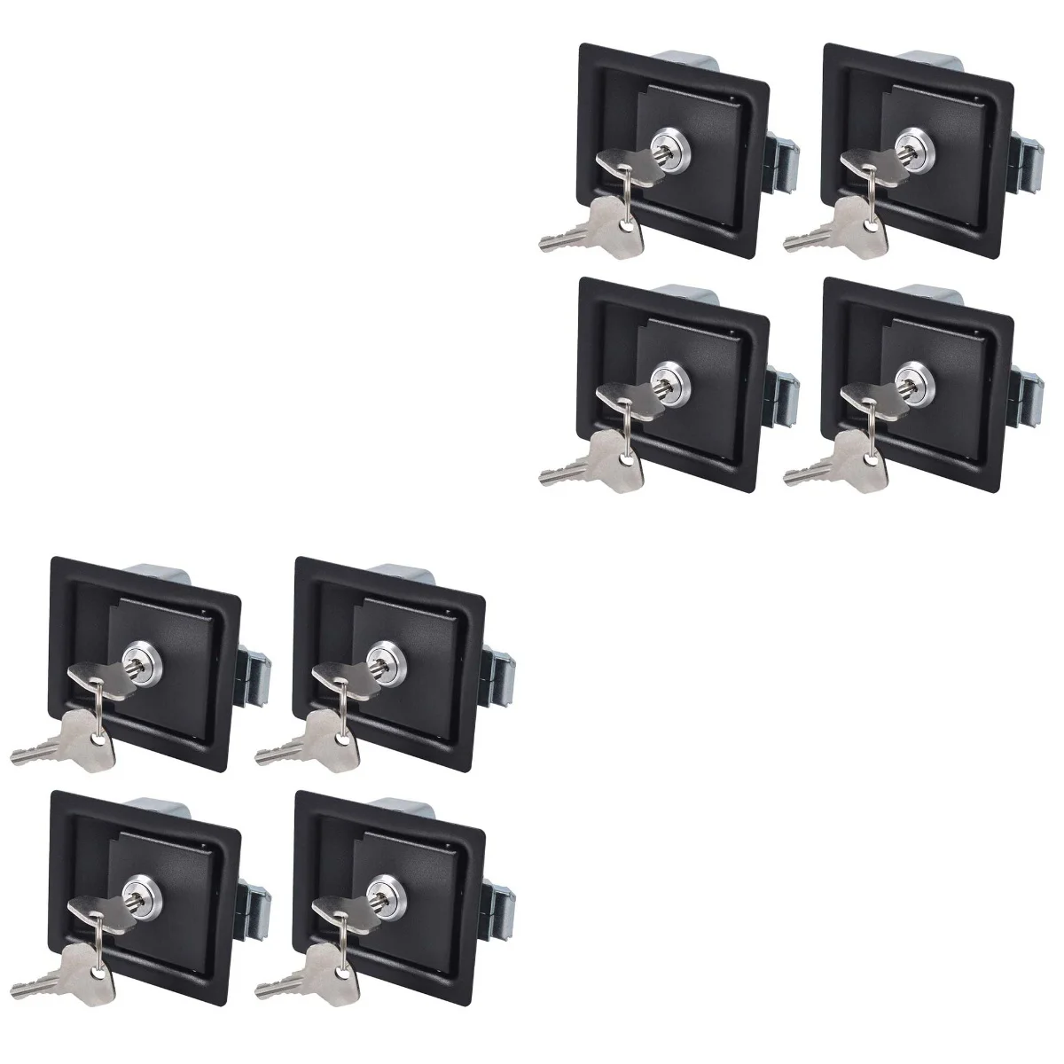 

8 PCS Trailer Tool Box Locks Anti-theft Paddle Handle Locks Caravan Trailer Accessories (Black)