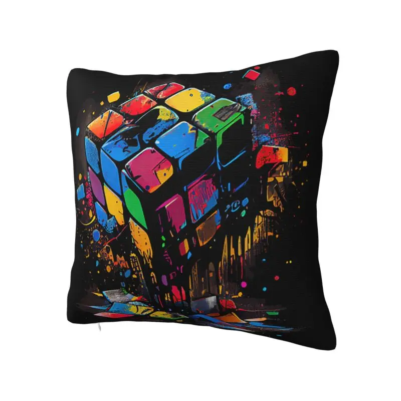 Забавная Милая наволочка для подушки с математическим рисунком Рубика и резинки