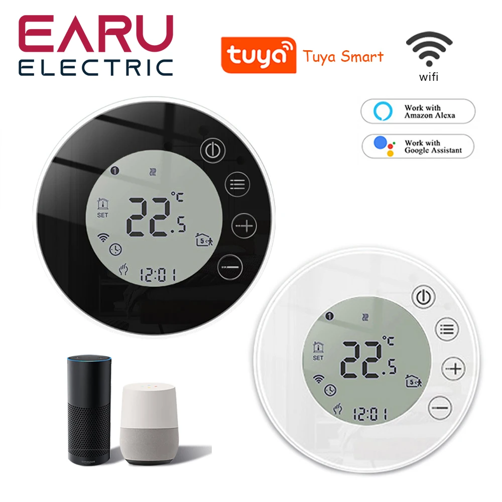 Фото Умный термостат ByTuya Alexa Google Home с Wi-Fi, электрический тепловой прибор для отопления пола, с дистанционным управлением №1
