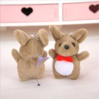 1 pcs 10cm stuffed toy animal toys new mini bow tie kangaroo plush holiday gift doll pendant gift for girls wedding decor