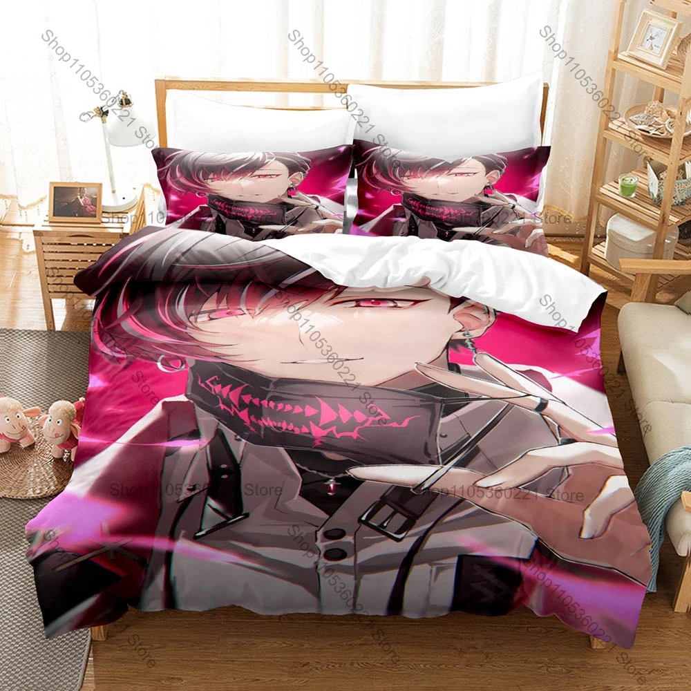 Фото Комплект постельного белья в стиле Vtuber, 3 предмета, версия Vermillion, креативный дизайн, современный стильный декор для спальни №3
