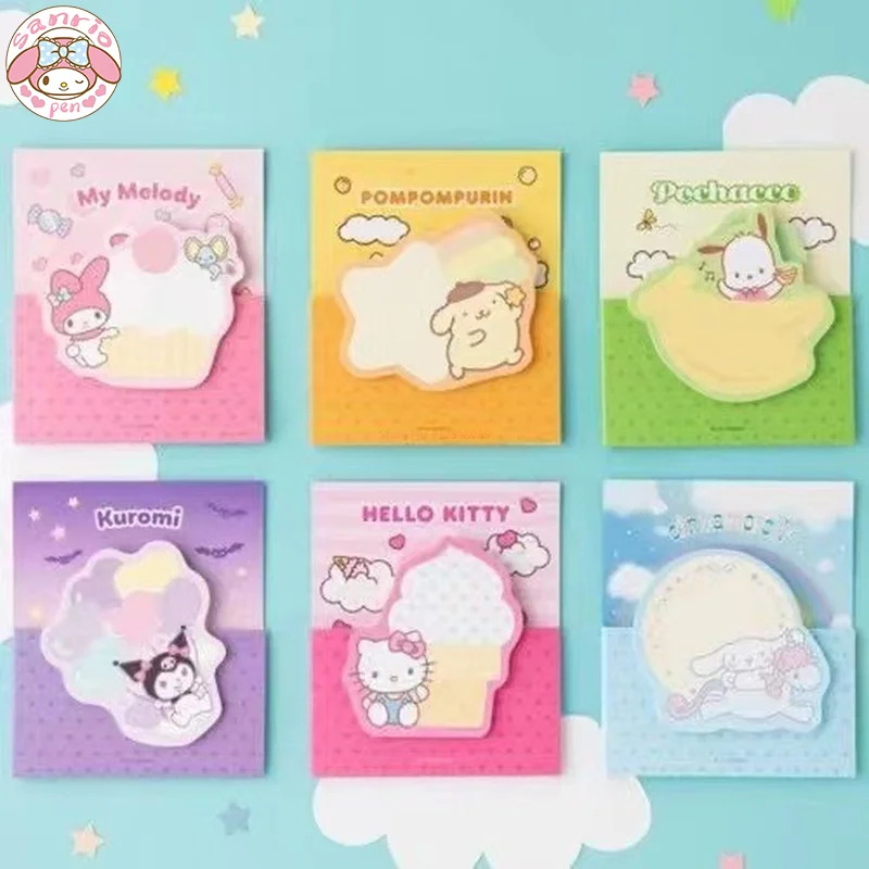 

10 шт. Sanrio блокнот креативная мелодия Kuromi стиль маленький свежий портативный студенческий Канцтовары Мультяшные сообщения бумага оптовая продажа