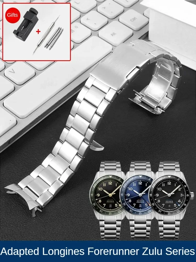 Браслет из нержавеющей стали для L-ongines Zu-lu Pioneer Series L3.812.4 22 мм