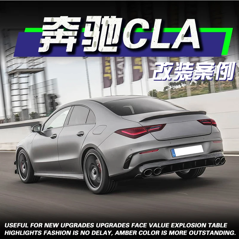 Фото Комплект из 2 светодиодных задних фонарей для Mercedes-Benz CLA W118 CLA200 CLA260 CLA35 CLA45 2020-2023: задний габаритный огонь, указатель поворота, предупреждающий сигнал №3