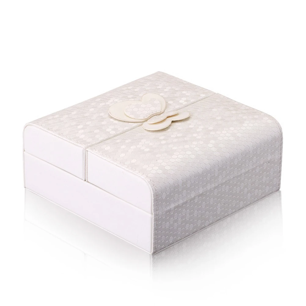 

Pink White Blue Leather Jewelry Organizer Holder Container Casket Storage Box Women Rings Earrings Jewelry Makeup Case