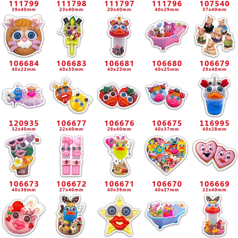 

30pcs/Lot Top ribbons Food Printed Planar Resin for Hair Bows PR111799