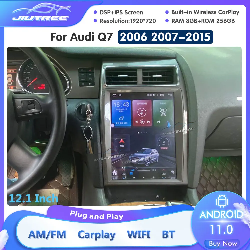

Android 11 8+256G Tesla DSP Carplay For Audi Q7 2006-2015 Car Radio GPS Navigation Head Unit Multimedia Player Auto Tape Recorde