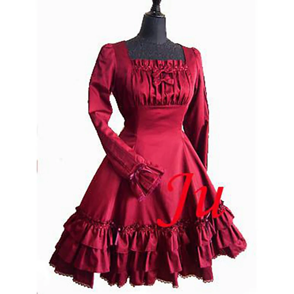 

tailor-made lolita gothic punk fashion red cotton dress outfit costume cosplay tv/cd[ck010]
