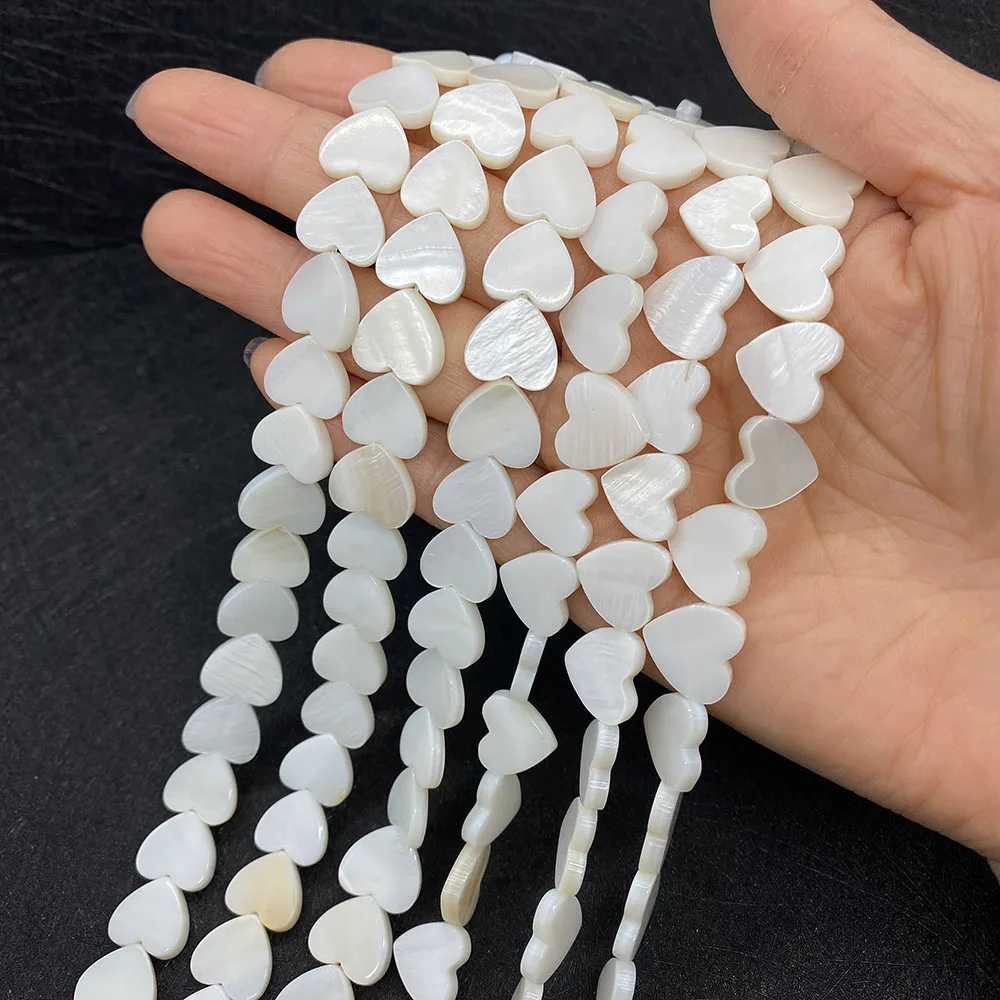 

White Heart Beads Love Freshwater Mother of Pearl Beads Loose Spacer Beads for Jewelry Making DIY Bracelet Handmade Jewelry