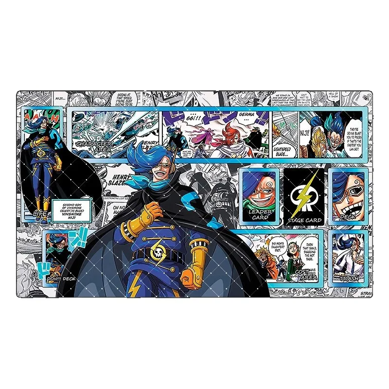 Фото Игровой коврик для карточных игр One Piece Shanks Perona, 600x350 мм, 2 мм, с прошитыми краями, OPCG, Тони Чоппер, резиновый, для настольных игр, подарок №3