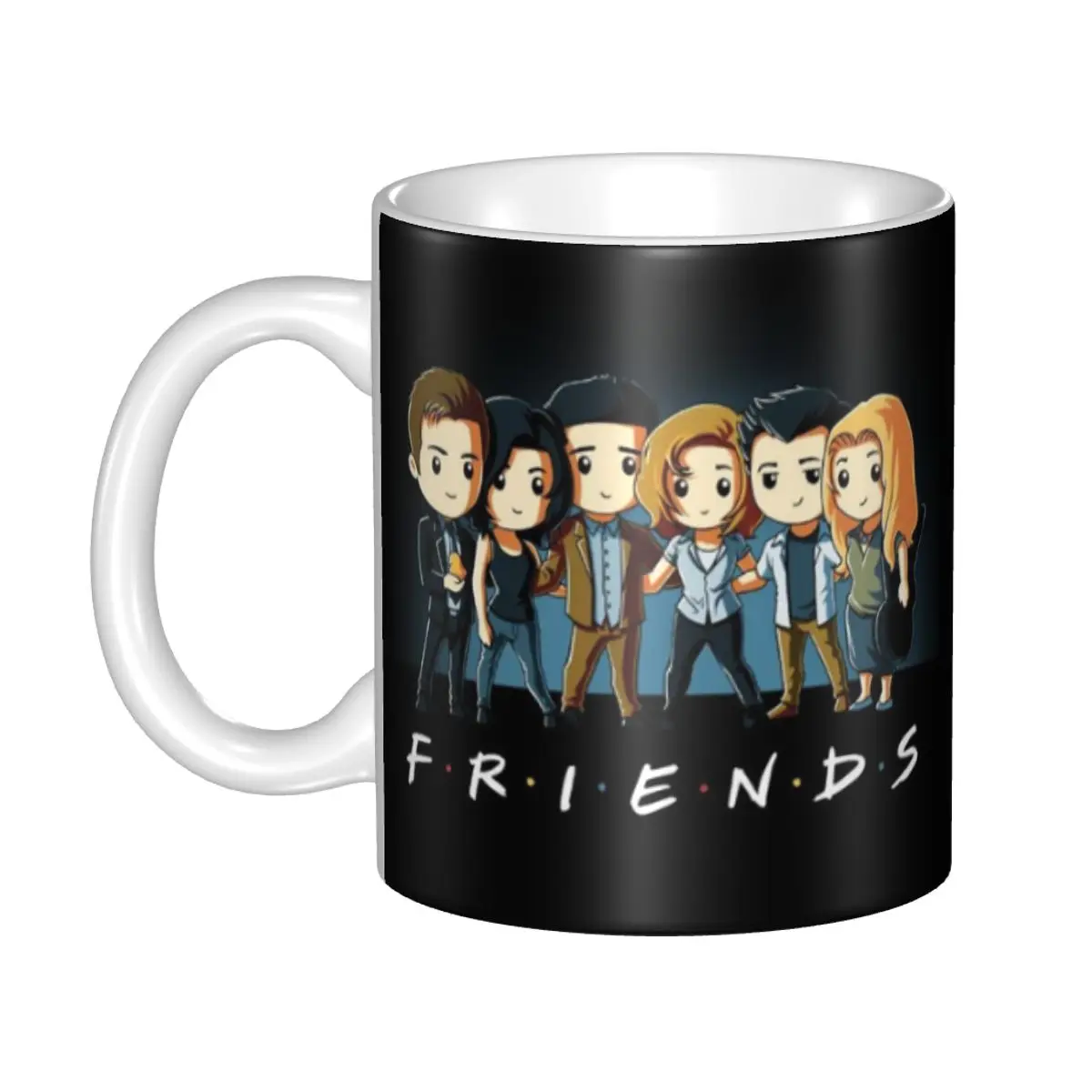 

Customized Friends Characters Cartoon Aime Mug DIY TV Show Ceramic Tea Milk Coffee Cup Outdoor Work Camping Cups And Mugs