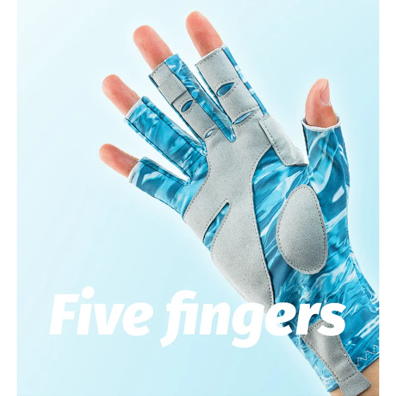 

Рыболовные Перчатки из ледяного шелка, Нескользящие, для мужчин и женщин, уличная Защита от УФ излучения, лодочное снаряжение, Рыболовные Перчатки