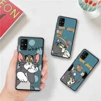 cartoon tom and jerry phone case for samsung galaxy a52 a21s a02s a12 a31 a81 a10 a30 a32 a50 a80 a71 a51 5g