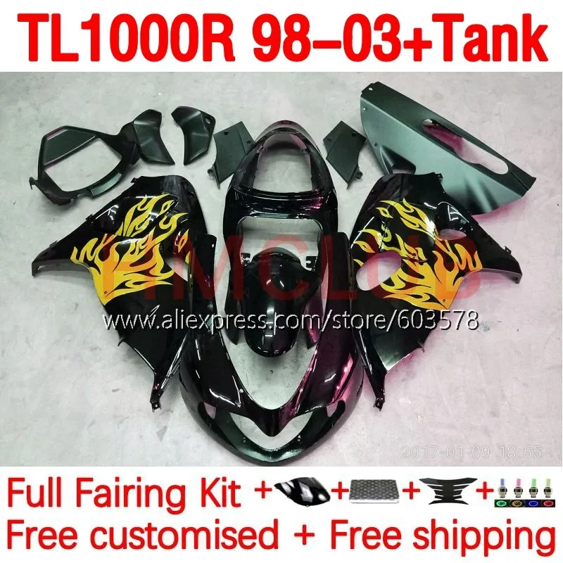 

+Tank For SUZUKI SRAD TL1000 TL 1000 R 1000R TL1000R 98 99 01 02 03 1998 2001 2002 2003 Injection Fairing 181No.118 yellow stock