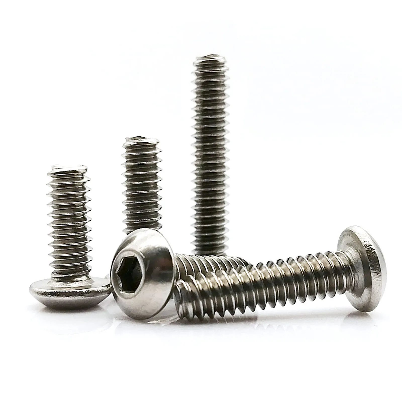 

10pcs UNC 5/16-18 US Coarse Thread 304 A2-70 Stainless Steel ISO7380 Hex Hexagon Socket Allen Button Round Head Bolt Screw