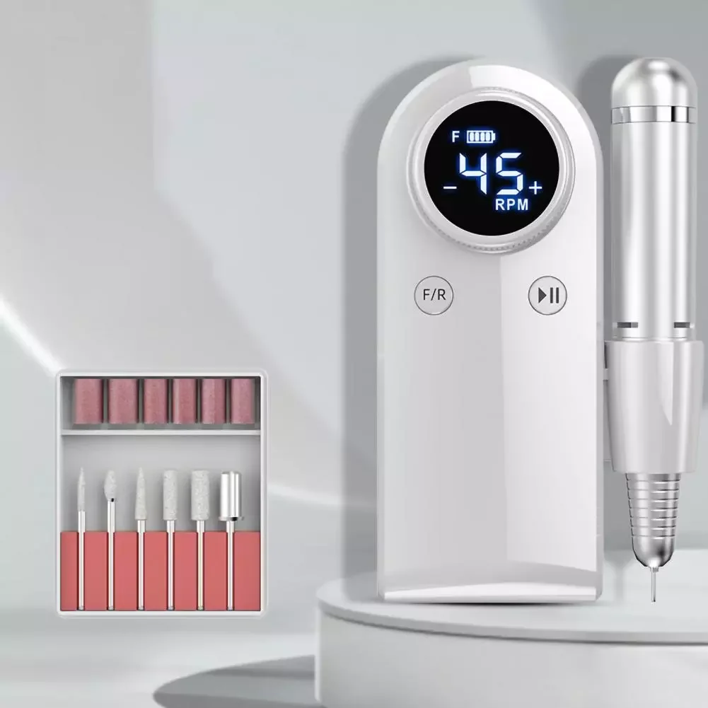 

NEW2023 1 Set Nail File Low Noise Carry Easily Labor-saving Nail Drill Machine Manicure Tools