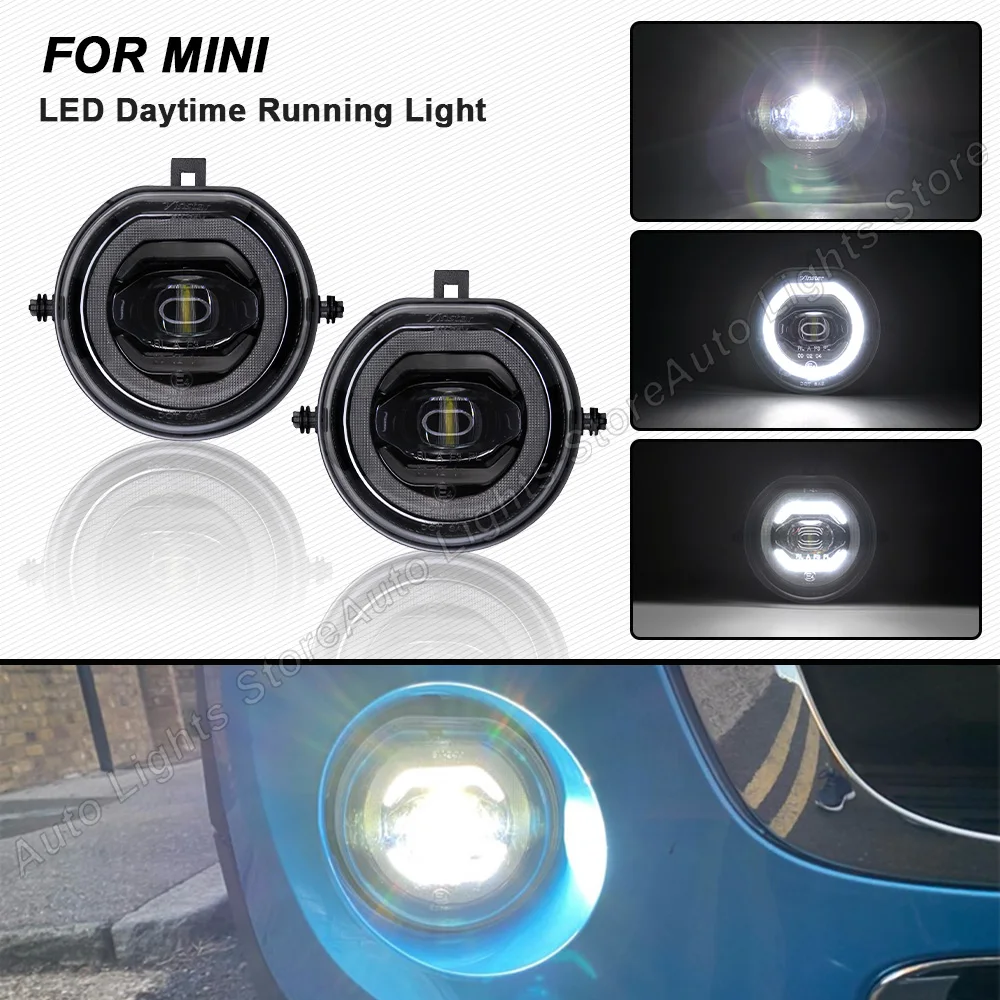 2PCS LED Halo Ring DRL Daytime Running Lights Fog Light Parking Lamps For Mini Cooper F55 F56 F54 Clubman F57 Cabrio Error Free