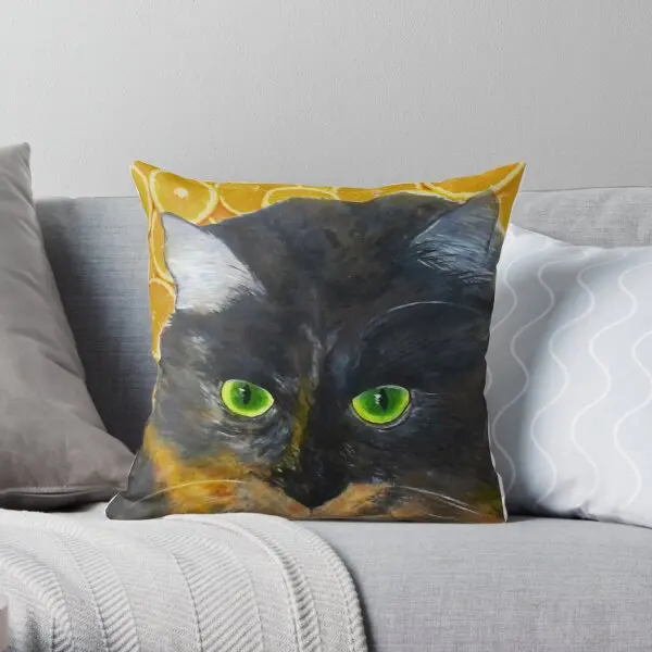

Citrus Kitty Printing Throw Pillow Cover Throw Office Bed Fashion Soft Cushion Decorative Sofa Bedroom Case Pillows not include