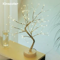 led night light mini christmas tree copper wire garland lamp for kids home bedroom decoration decor fairy light holiday lighting