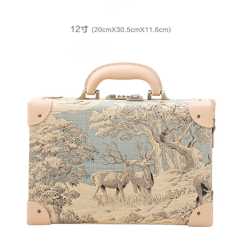 Retro suitcase mini suitcase wedding gift box cosmetic box password box boarding case