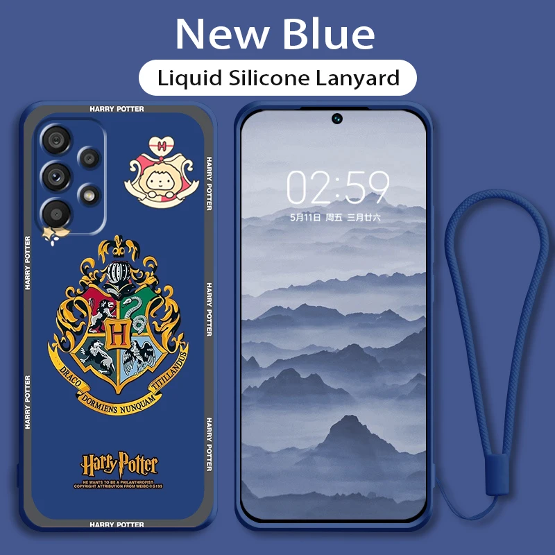 

Phone Case For Samsung A73 A53 A33 A52 A32 A23 A22 A71 A51 A21S A03S A50 A30 5G Harries Wand Potters LoGo Liquid Rope Cover