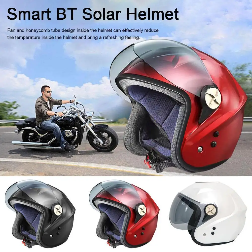 

Summer Solar Power Bluetooth Cooling Fan Cycling Energy Powered Comfortable Fan Solar Helmet Motorcycle Unisex He C0b1