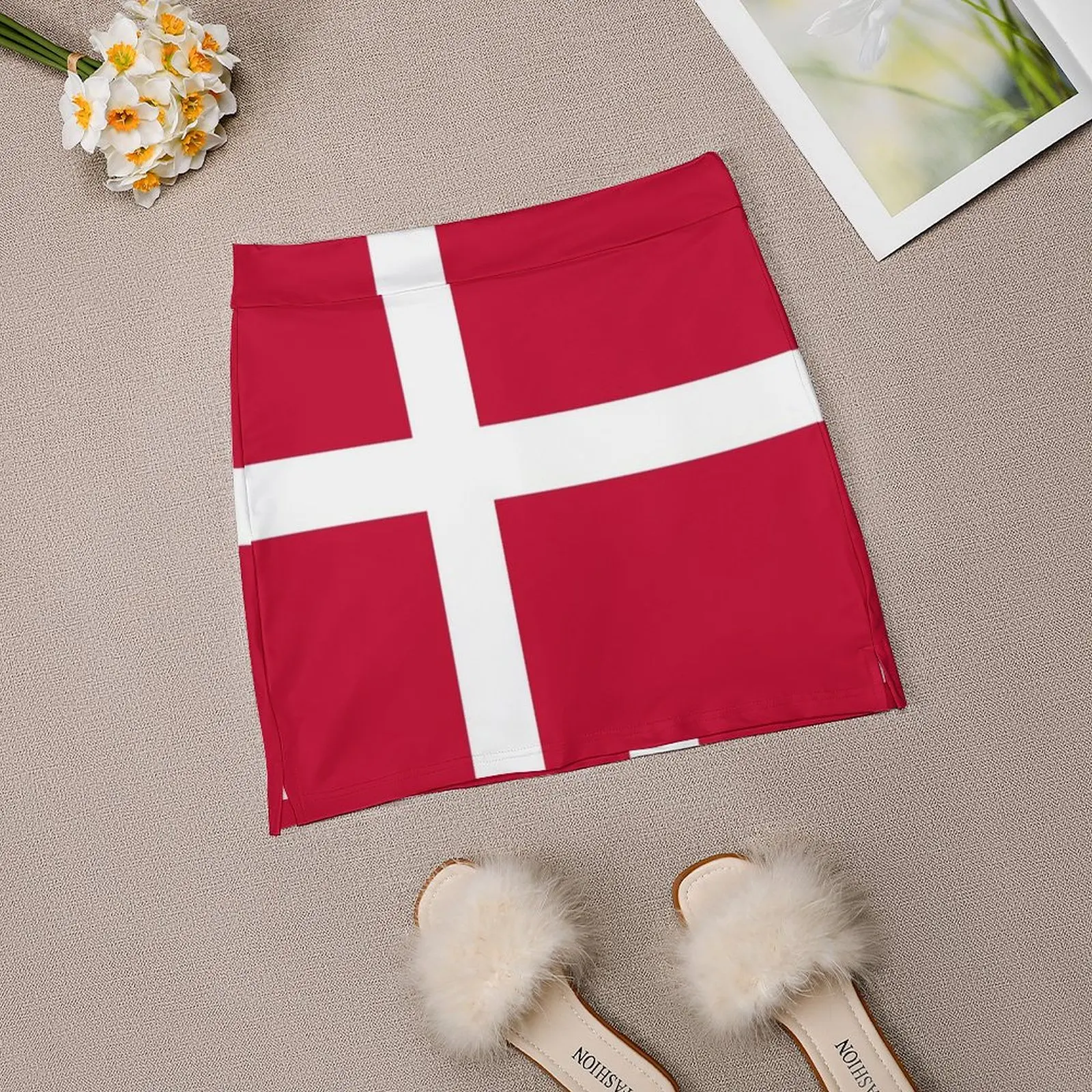 Мини-юбка с датским флагом Дании короткие юбки для женщин женская короткая юбка