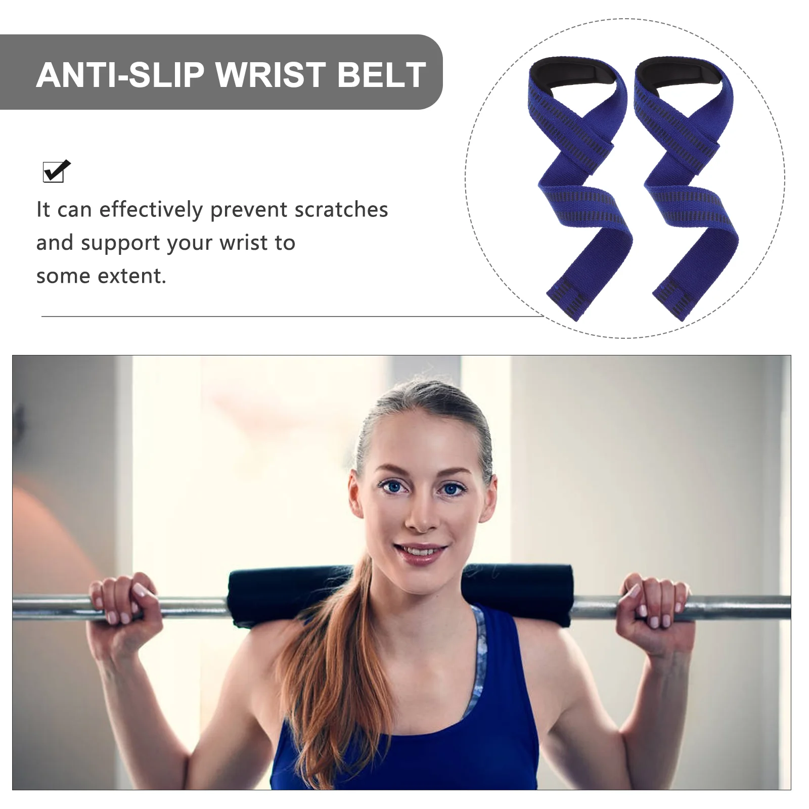 Женский пояс для тяжелой атлетики поддержка запястья фитнеса синий