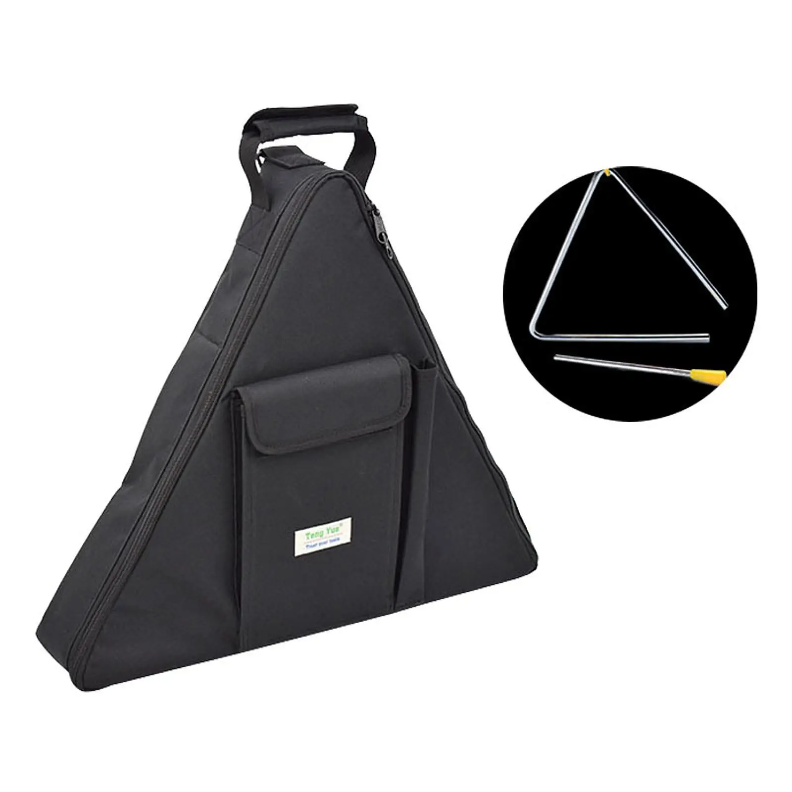 Triangle Percussion Instrument Storage Bag Portable Gig Thick Padded Waterproof Carrying Case for Beginners Band Players