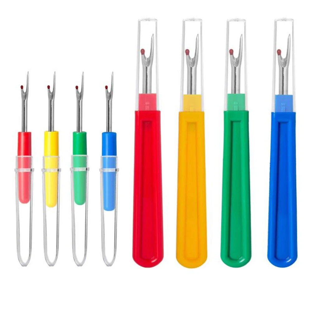 

8 Mixed Colour Stitch Remover Un-picker Seam Ripper With Protective Cover DIY Quilting Sewing Tools Thread Cutter Tool Craft