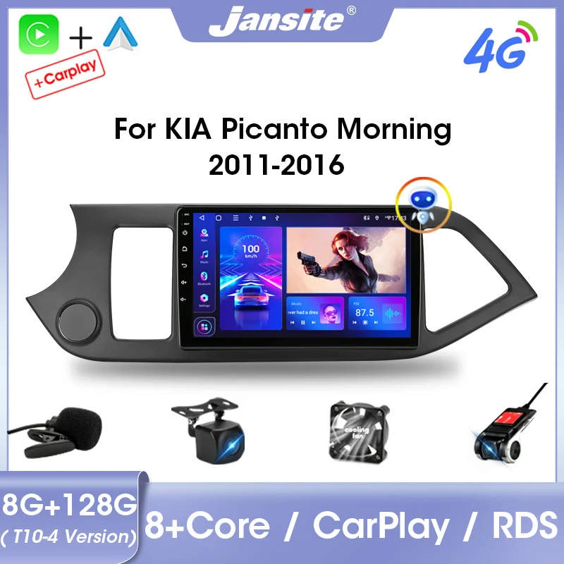 

Jansite 2din Android 11 Car Radio For KIA Morning Picanto 2011-2016 Multimidia Video Player Carplay Auto DVD IPS Screen DSP RDS