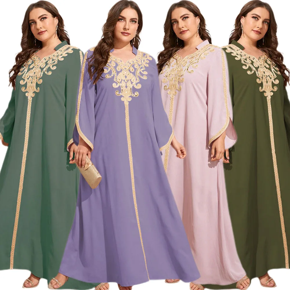 Kaftan Eid Mubarak, мусульманская женская модель, Турция, арабский Ближний Восток, длинное платье, вечернее праздничное платье Рамадан 5XL