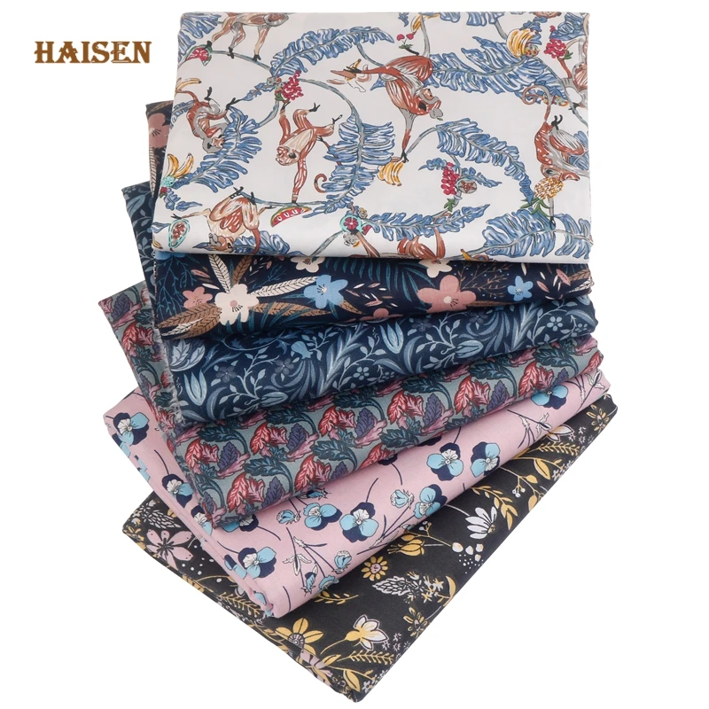 

Vintage Classic Floral,Printed Twill Cotton Fabric,Patchwork Clothes For DIY Sewing Quilting Baby&Child Material,6 Pcs,40x50cm